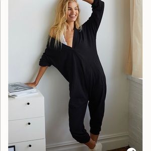 Free People Just Because Onesie- Black size small